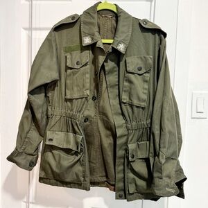 Vintage French military olive jacket fits Sz XS-M